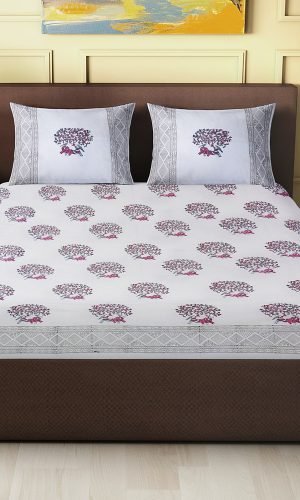 Gond Deer Handblock Printed Double Bedsheet