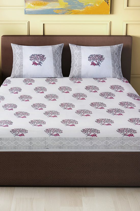 Gond Deer Handblock Printed Double Bedsheet