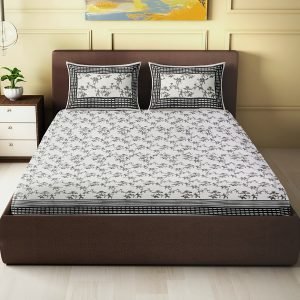 Bheembetika Design Handblock Printed King Size Double Bedsheet