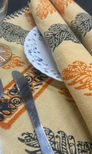 Orange Boota Design Handblock Printed Table Mats