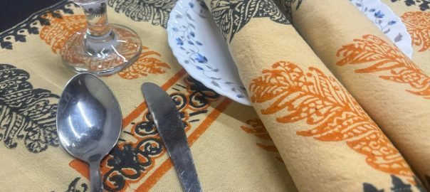 Orange Boota Design Handblock Printed Table Mats