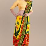 Bird Paradise Design Handblock Printed Cotton Saree