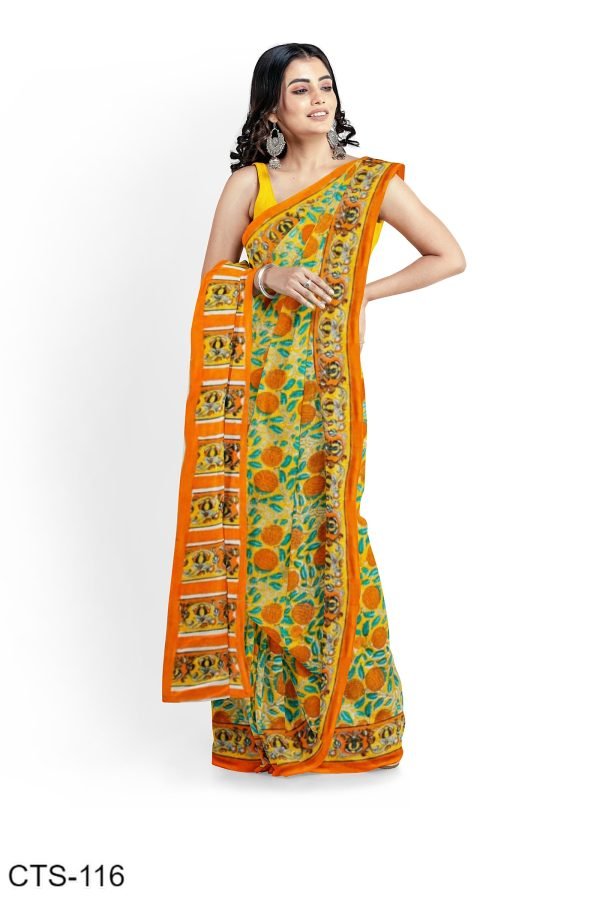 Phag print Cotton Saree
