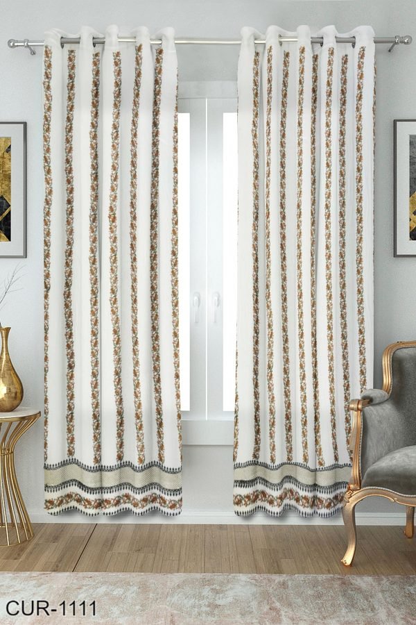 Floral Bale Design Hand Block Printed Curtains