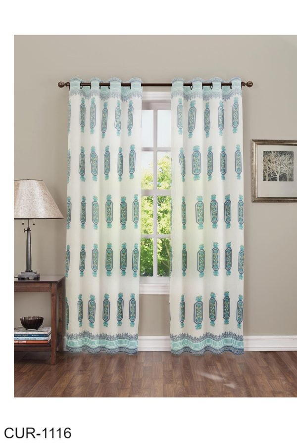 Maheshwar Fort Carving Motif Design Hand Block Printed Curtain