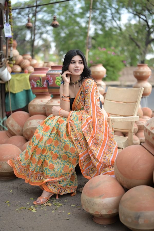 Cotton HandBlock Printed Saree