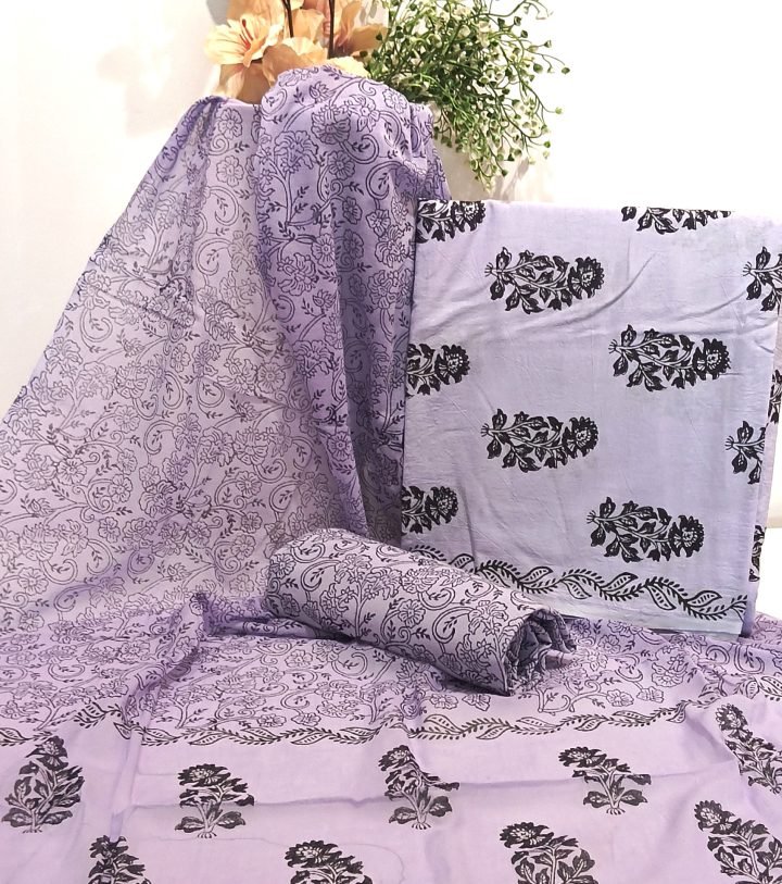 Violet Boota Hand Block Printed Salwar Suit Fabric