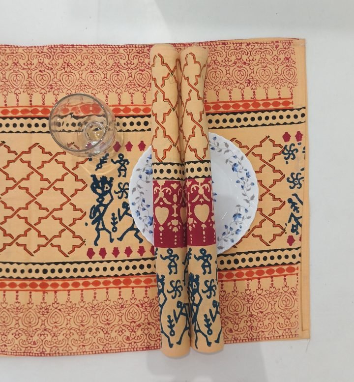 Tribal Art Design Hand Block Printed Table Mat Runners