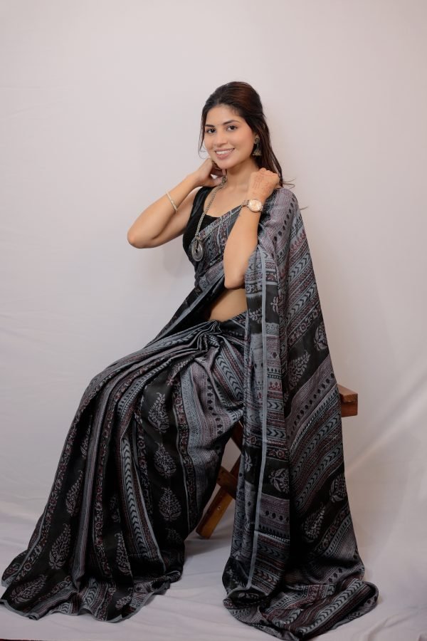 Bhairongarh print modal silk saree MD 15